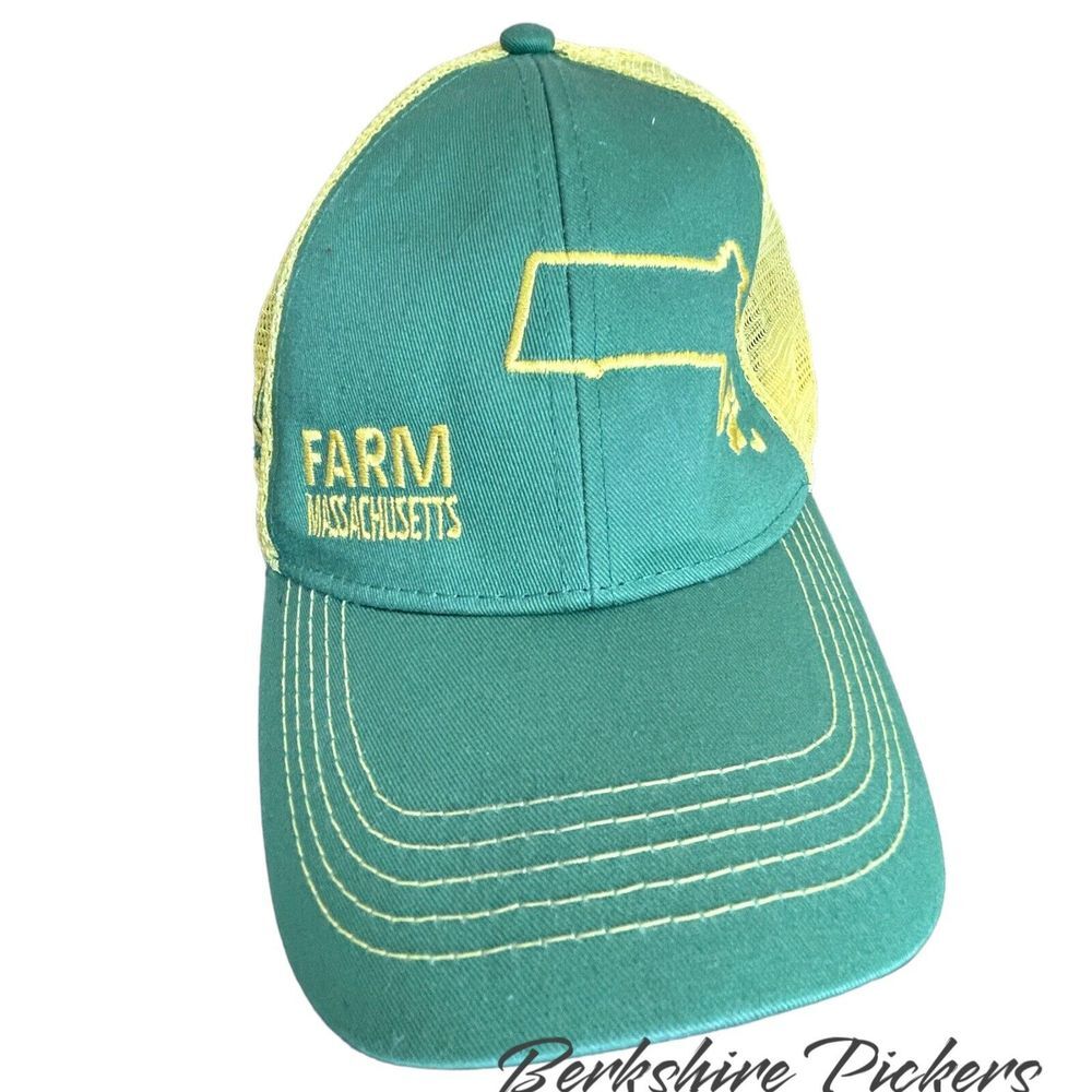 John Deere‎ Farm Massachusetts Trucker Hat Mesh Cap Green Yellow Snapback